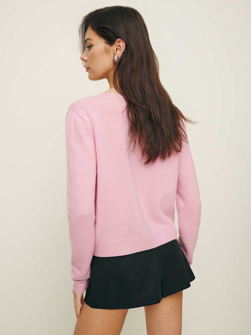 Reformation Clara Cashmere Crew Cardigan - Babygirl