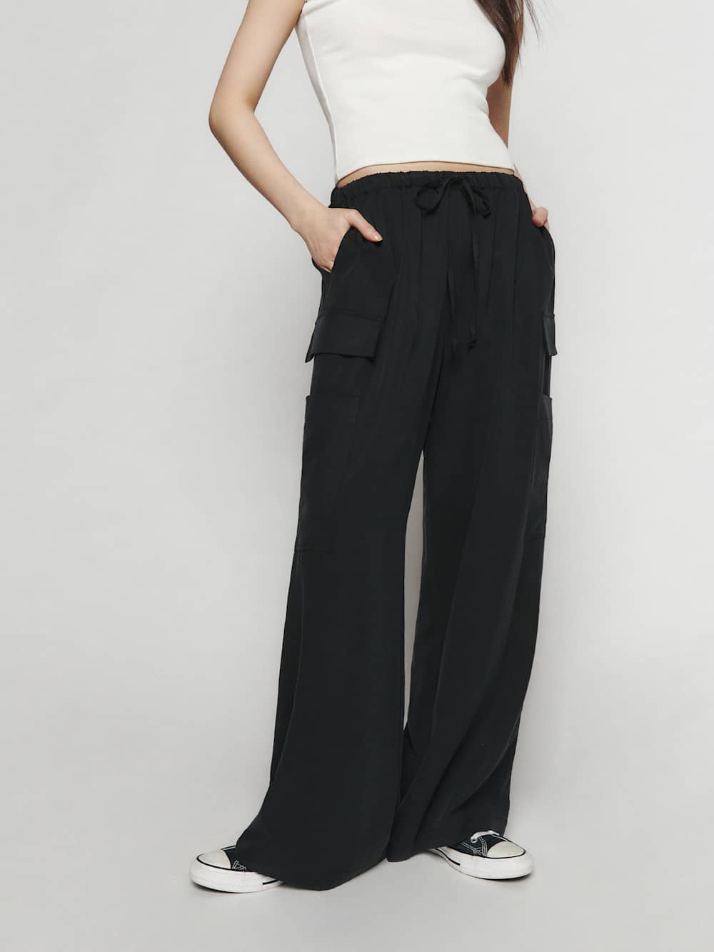 Reformation Ethan Twill Pant - Black