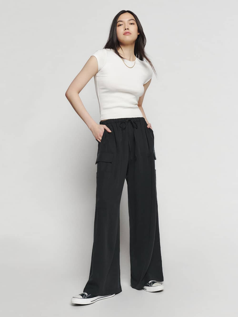Reformation Ethan Twill Pant - Black