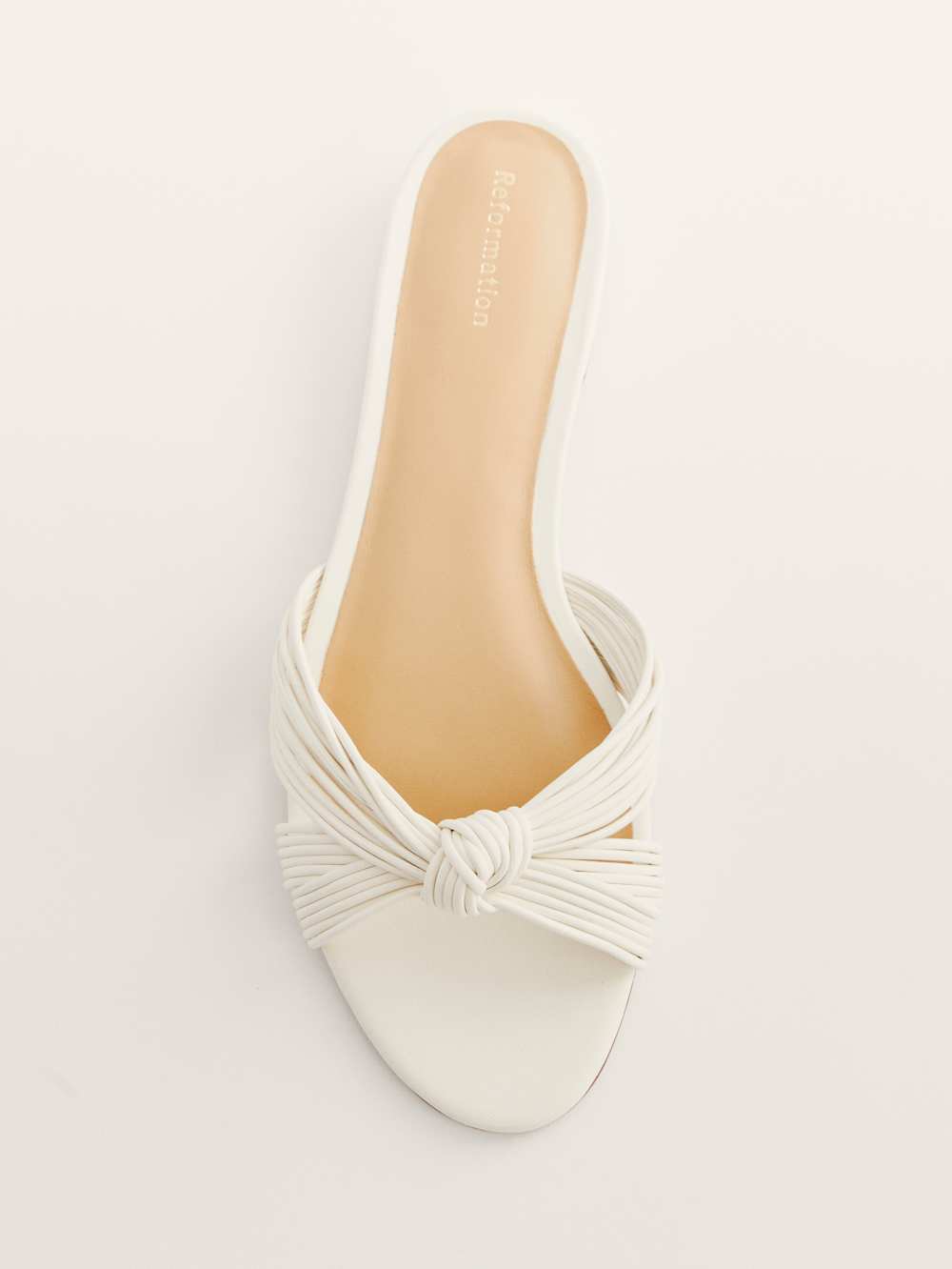 Reformation Peridot Mignon Knot Flat Sandal - White