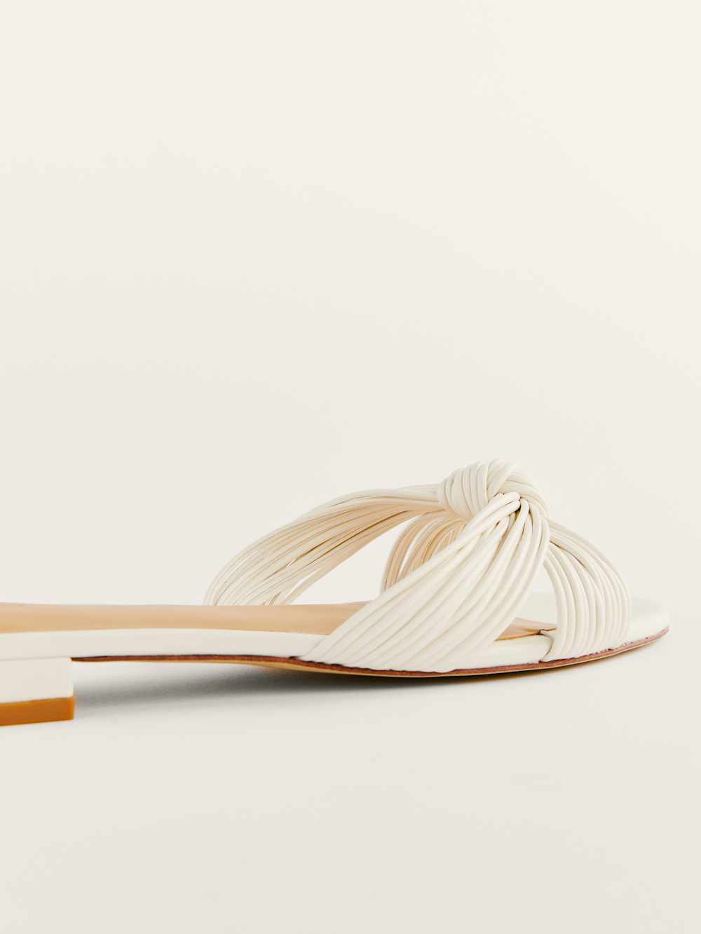 Reformation Peridot Mignon Knot Flat Sandal - White