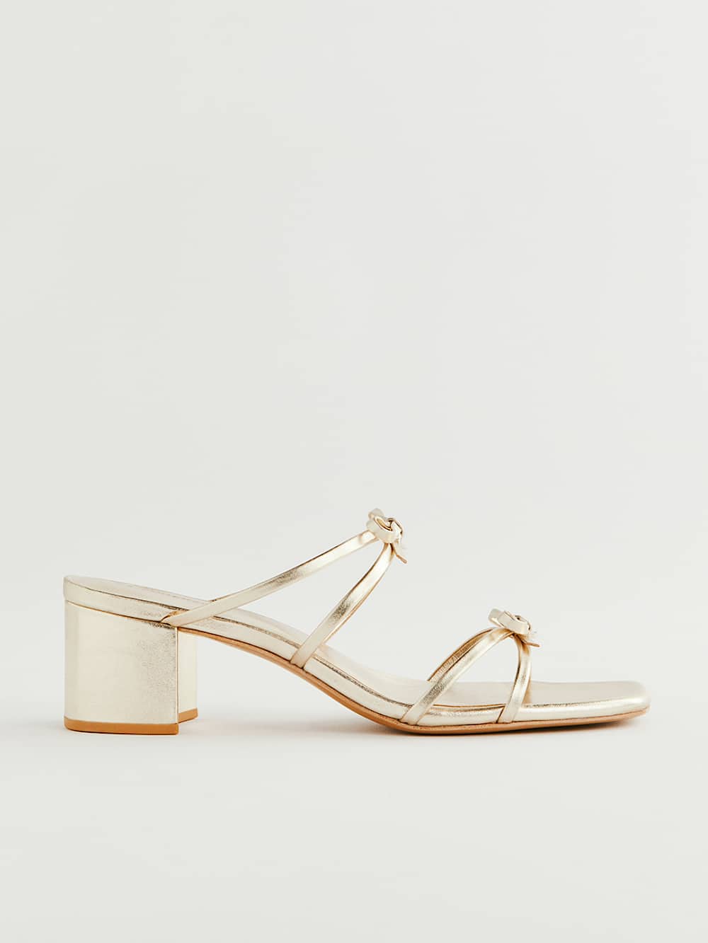 Reformation Elodie Block Heeled Sandal - Gold