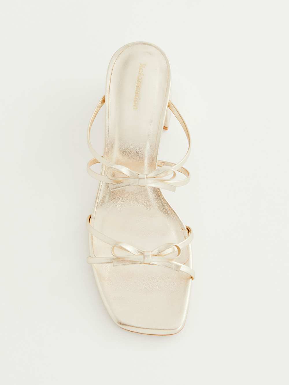 Reformation Elodie Block Heeled Sandal - Gold