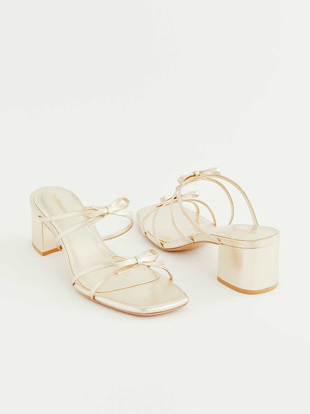 Reformation Elodie Block Heeled Sandal - Gold