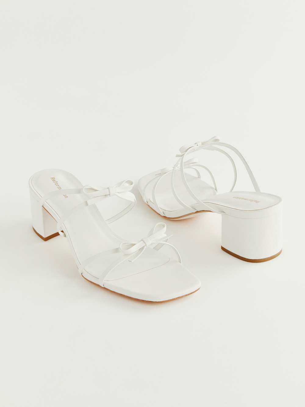 Reformation Elodie Block Heeled Sandal - White