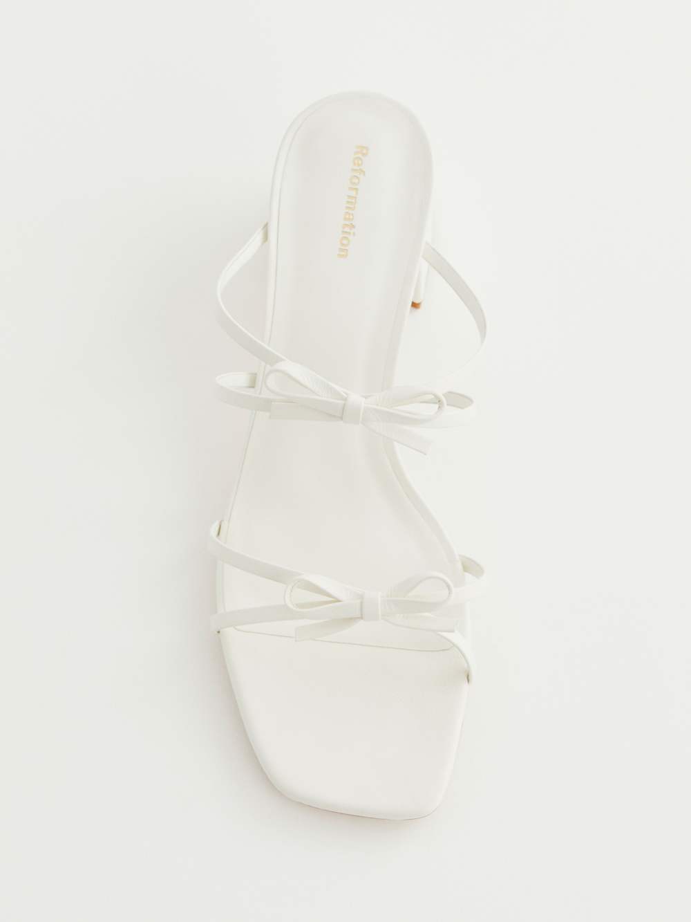 Reformation Elodie Block Heeled Sandal - White