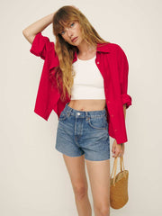 Reformation Charlene High Rise Jean Shorts - Colorado