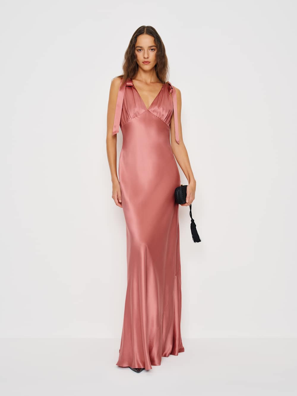 Reformation Pernille Silk Dress - Dried Rose