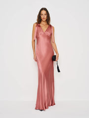 Reformation Pernille Silk Dress - Dried Rose