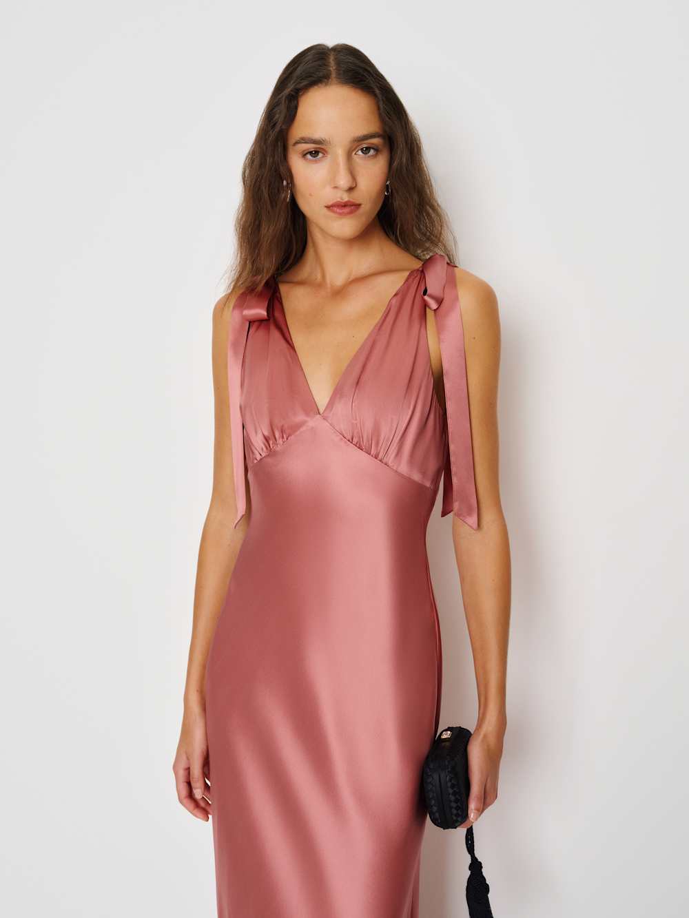 Reformation Pernille Silk Dress - Dried Rose