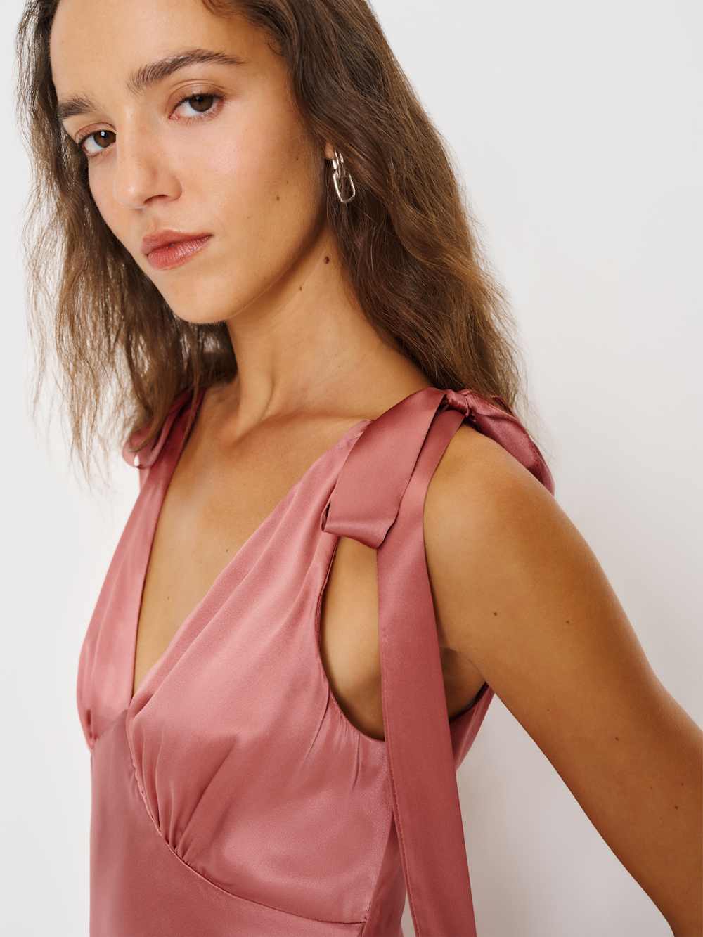 Reformation Pernille Silk Dress - Dried Rose