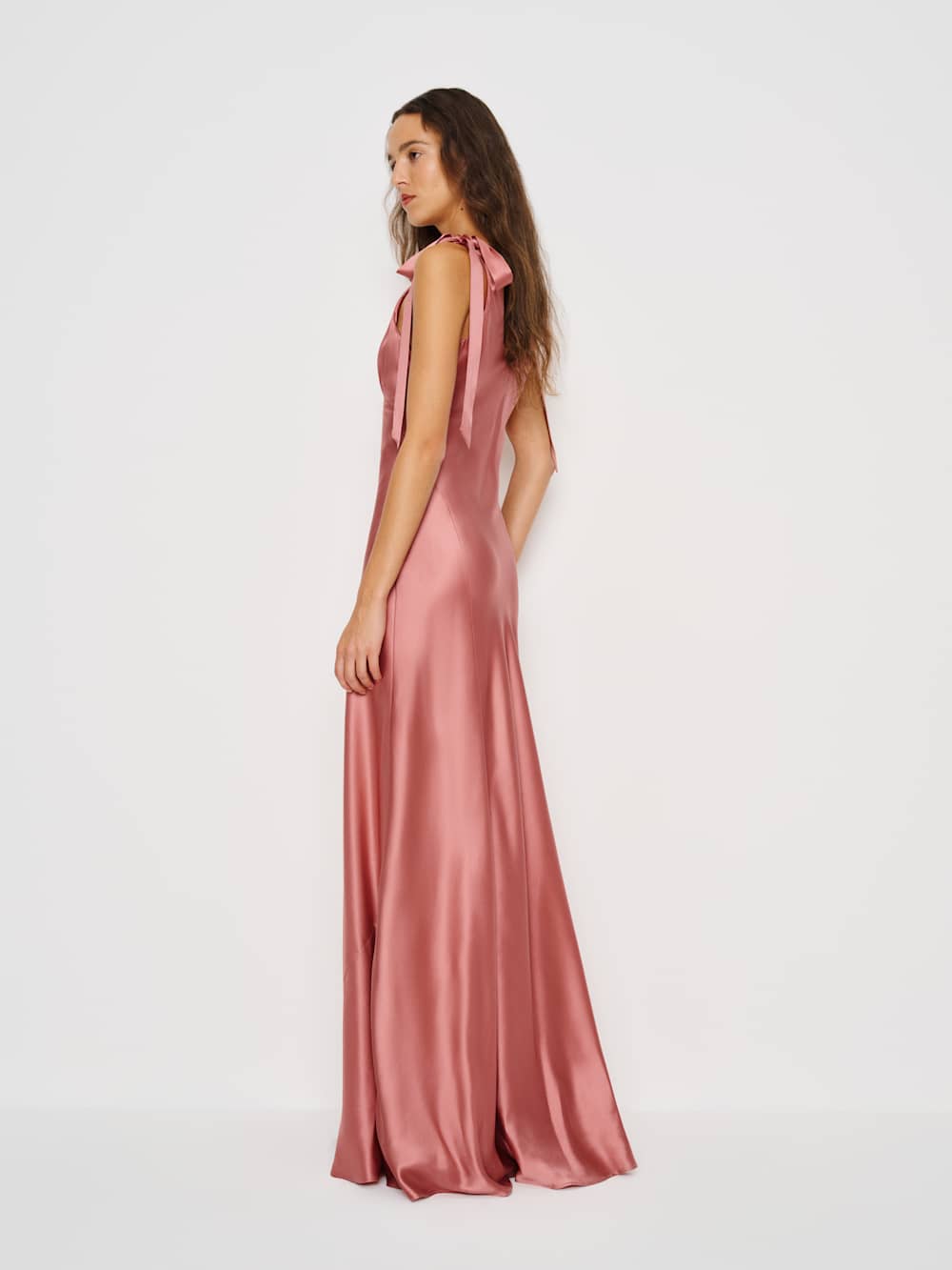 Reformation Pernille Silk Dress - Dried Rose