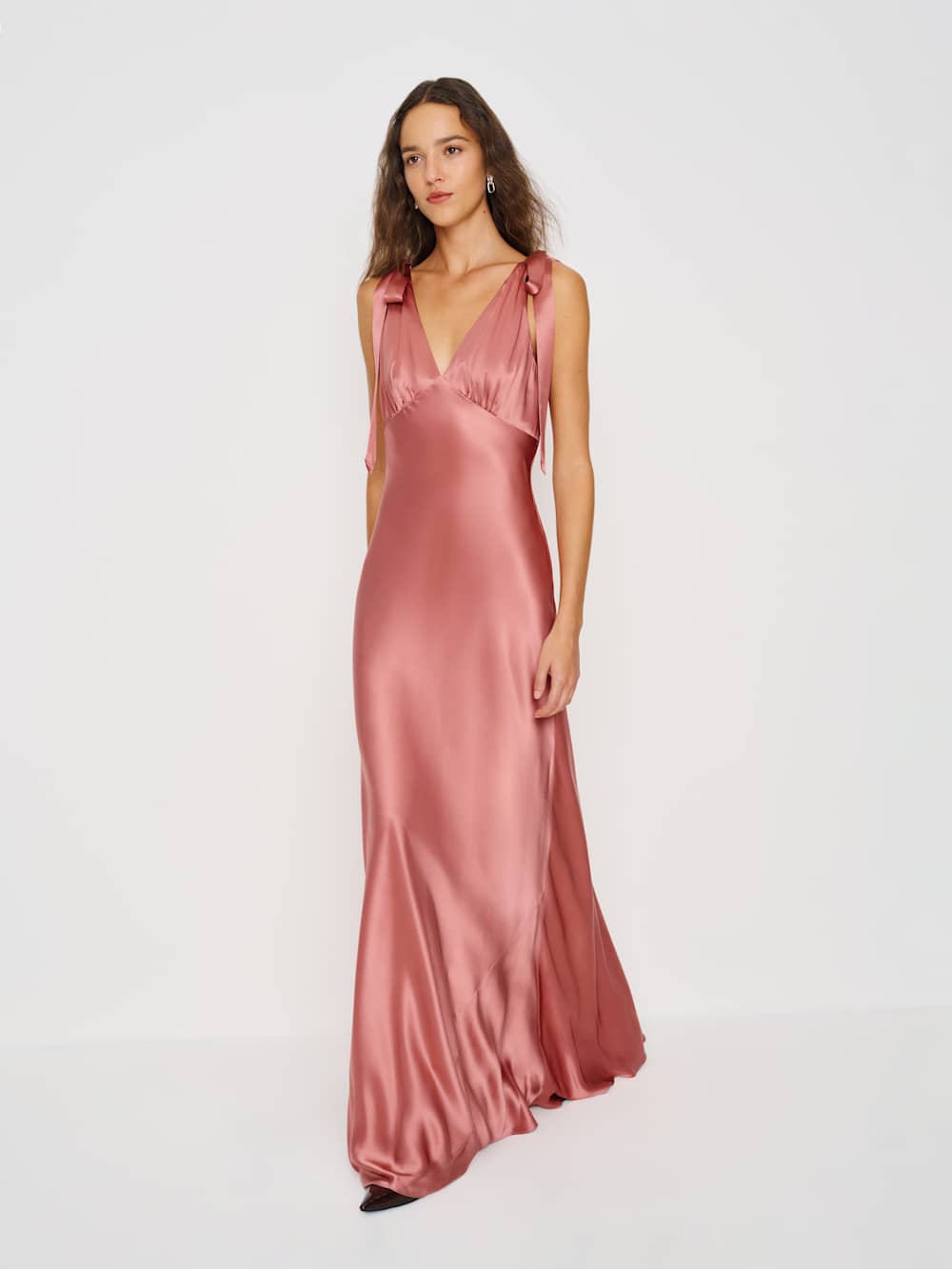 Reformation Pernille Silk Dress - Dried Rose