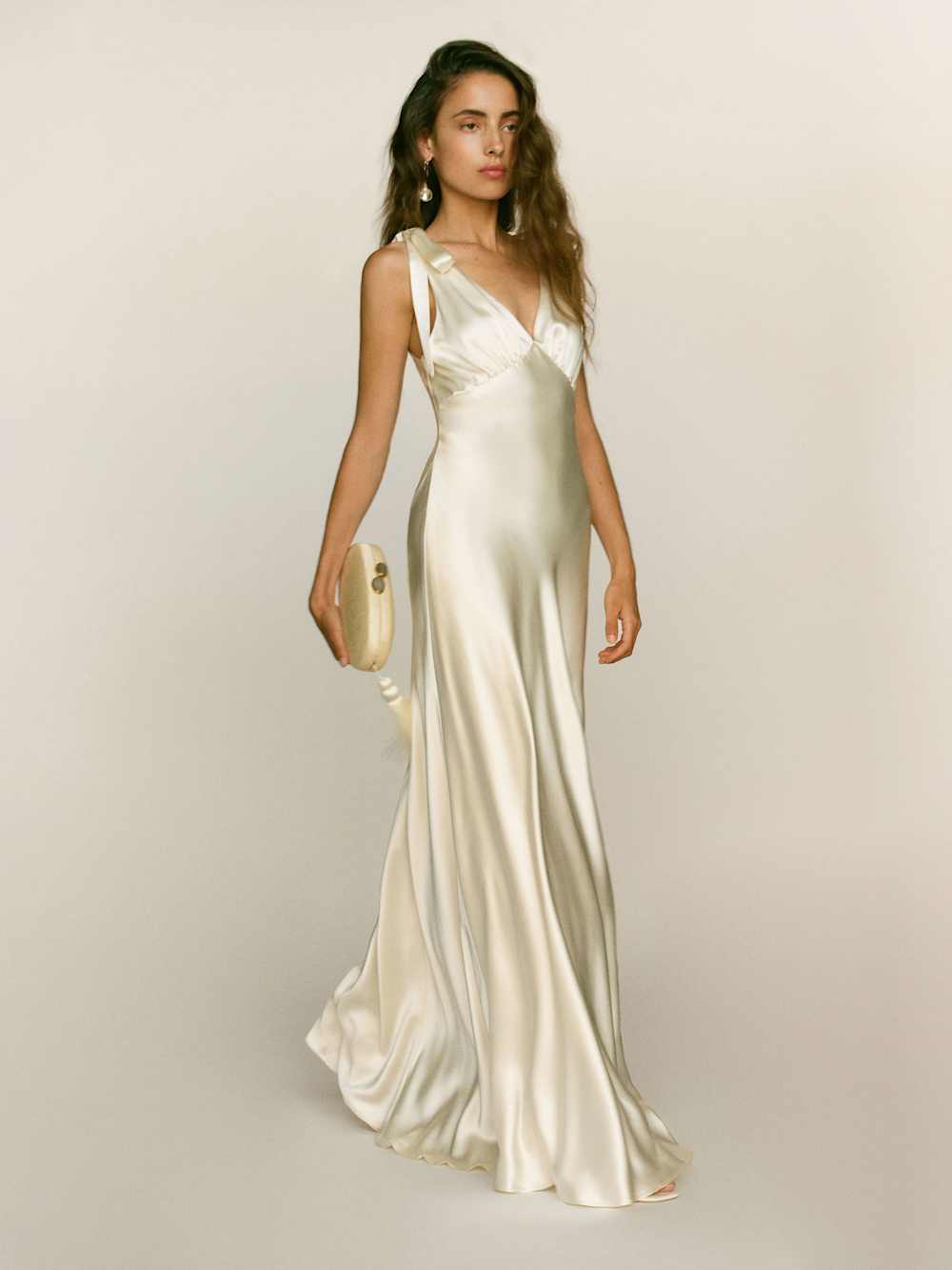 Reformation Pernille Silk Dress - Ivory Bridal Silk