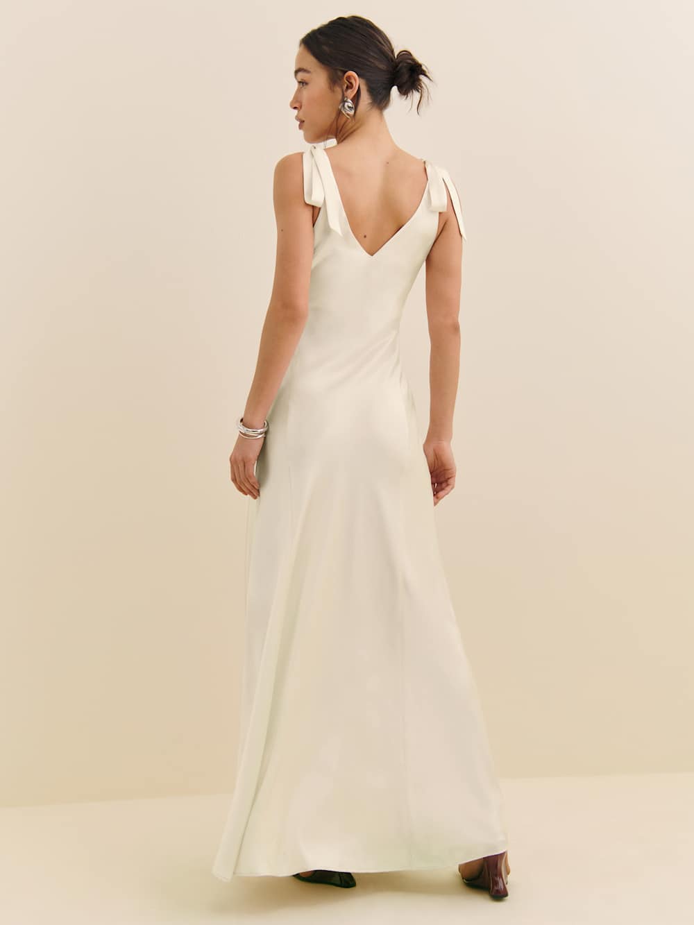 Reformation Pernille Silk Dress - Ivory Bridal Silk