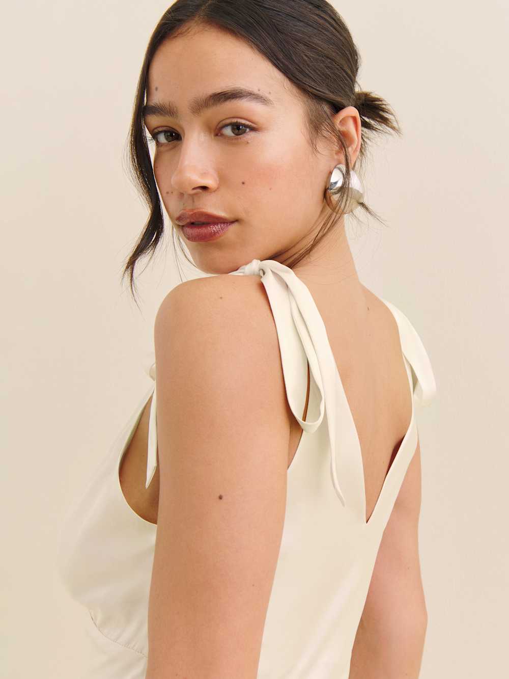 Reformation Pernille Silk Dress - Ivory Bridal Silk