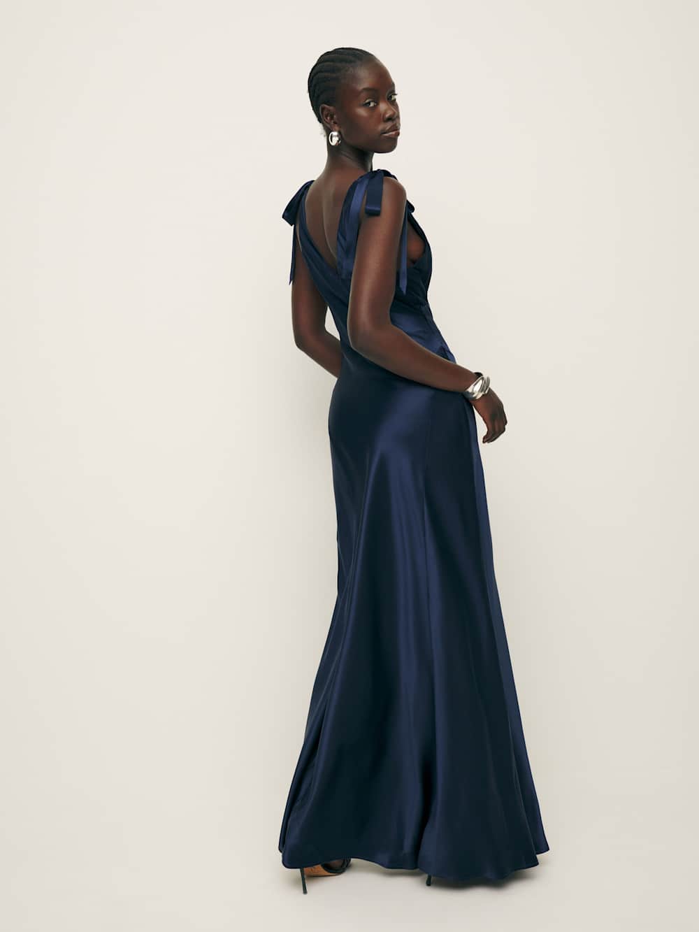 Reformation Pernille Silk Dress - Navy