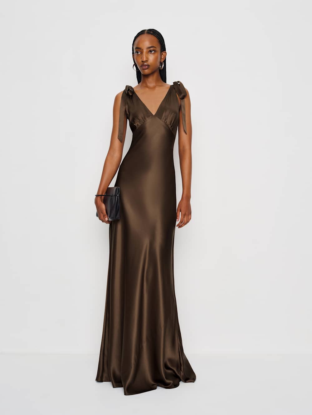 Reformation Pernille Silk Dress - Pinecone