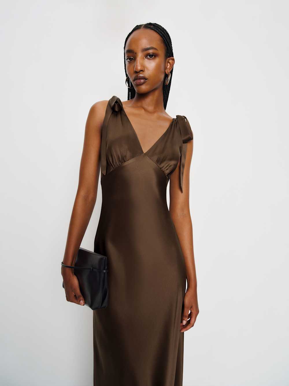 Reformation Pernille Silk Dress - Pinecone