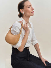 Reformation Mini Rosetta Shoulder Bag - Cappuccino Leather