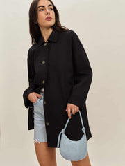 Reformation Mini Rosetta Shoulder Bag - Mist Suede