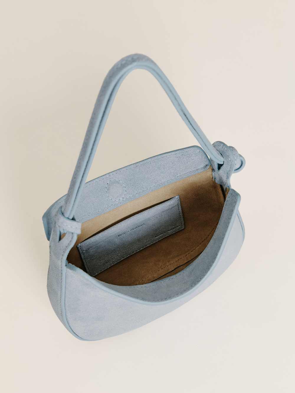 Reformation Mini Rosetta Shoulder Bag - Mist Suede