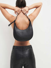 Reformation Medium Rosetta Shoulder Bag - Black Leather