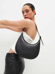 Reformation Medium Rosetta Shoulder Bag - Black Leather