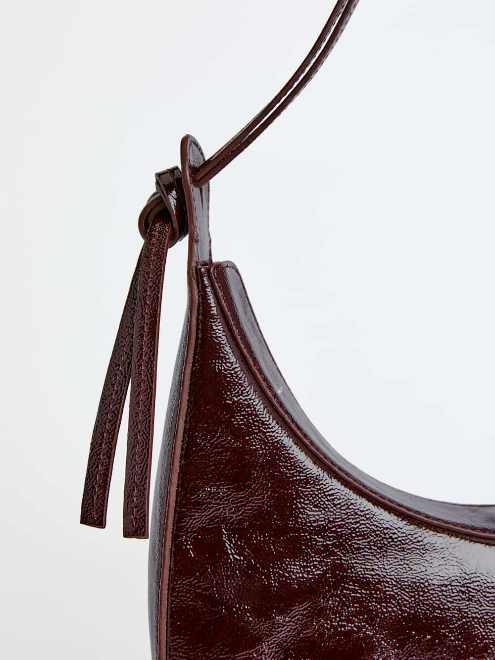 Reformation Medium Rosetta Shoulder Bag - Rum Raisin Crinkle Patent