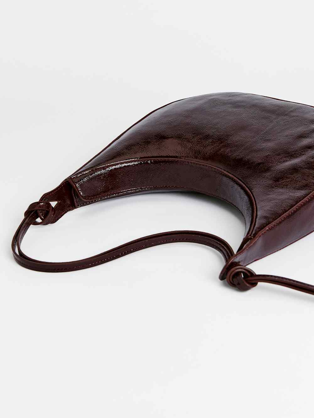 Reformation Medium Rosetta Shoulder Bag - Rum Raisin Crinkle Patent