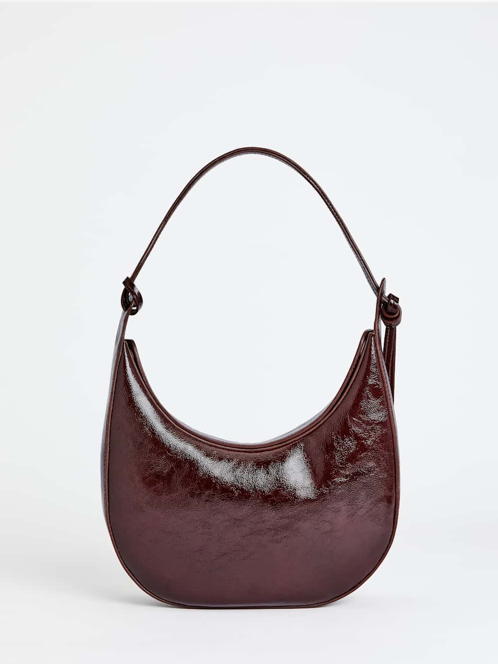 Reformation Medium Rosetta Shoulder Bag - Rum Raisin Crinkle Patent
