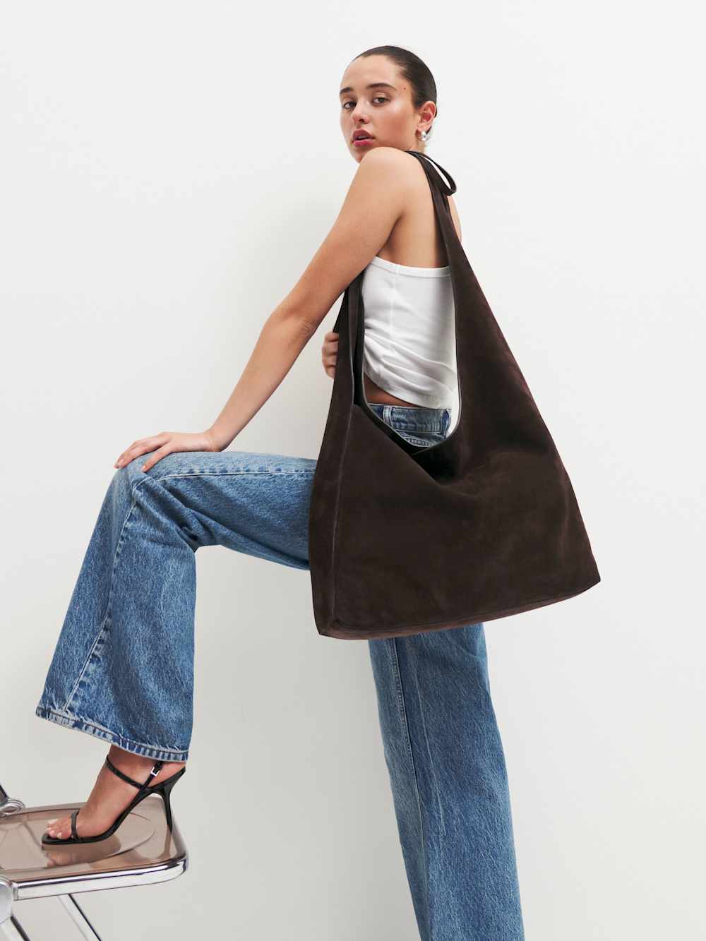 Reformation Oversized Vittoria Tote - Boss Suede