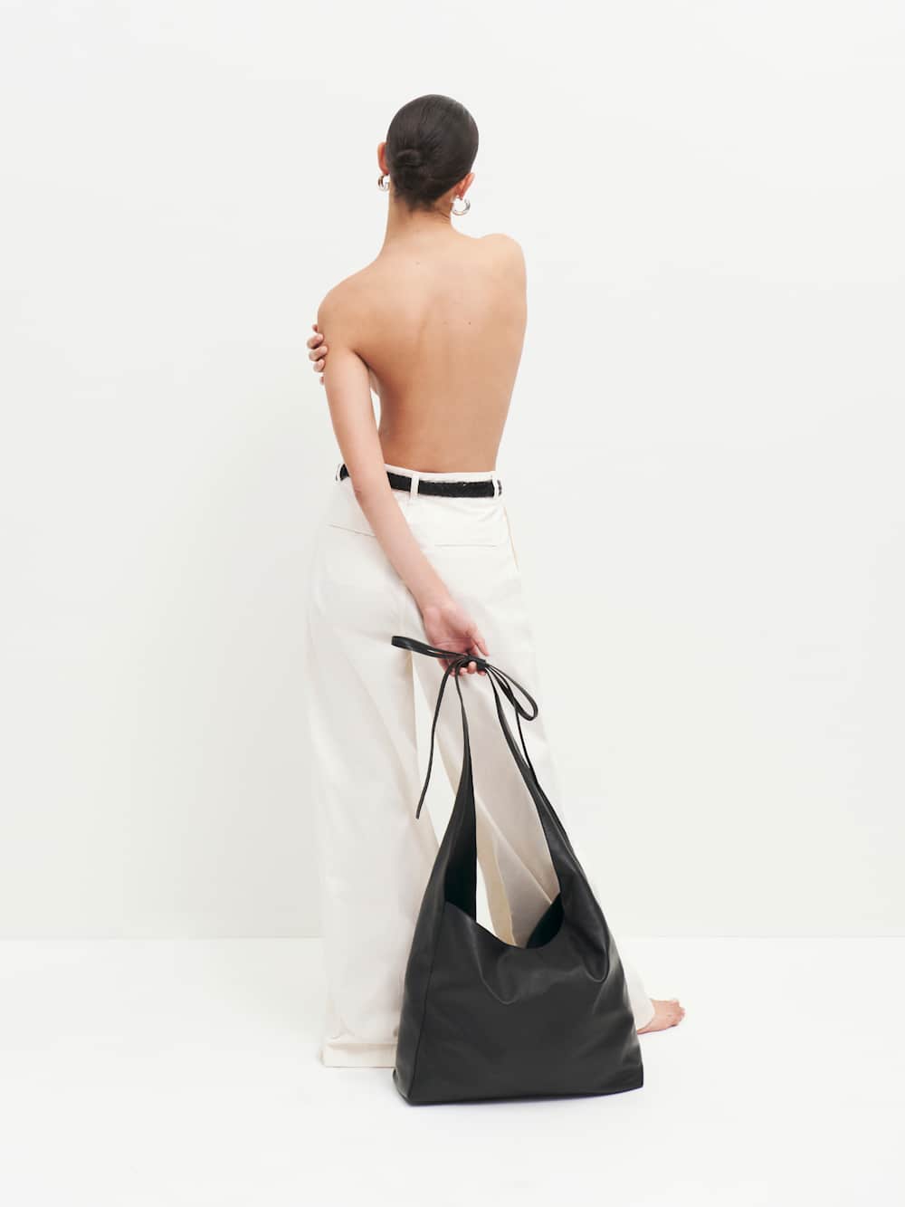 Reformation Oversized Vittoria Tote - Black Leather