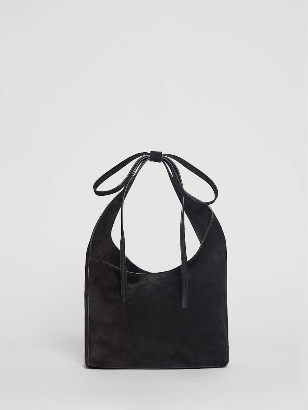 Reformation Small Vittoria Tote - Black Suede