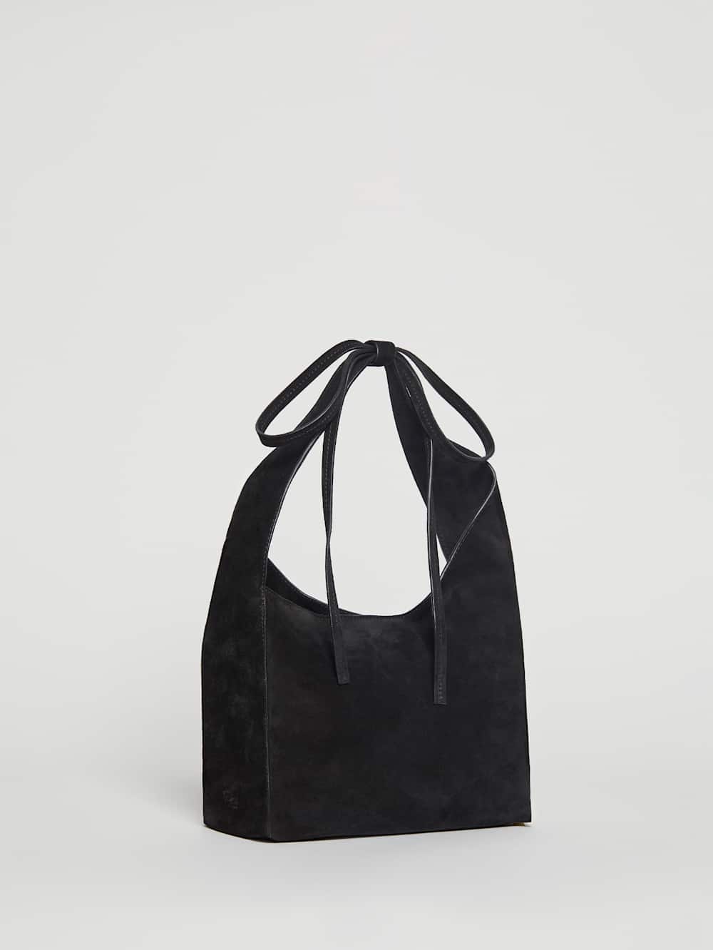 Reformation Small Vittoria Tote - Black Suede