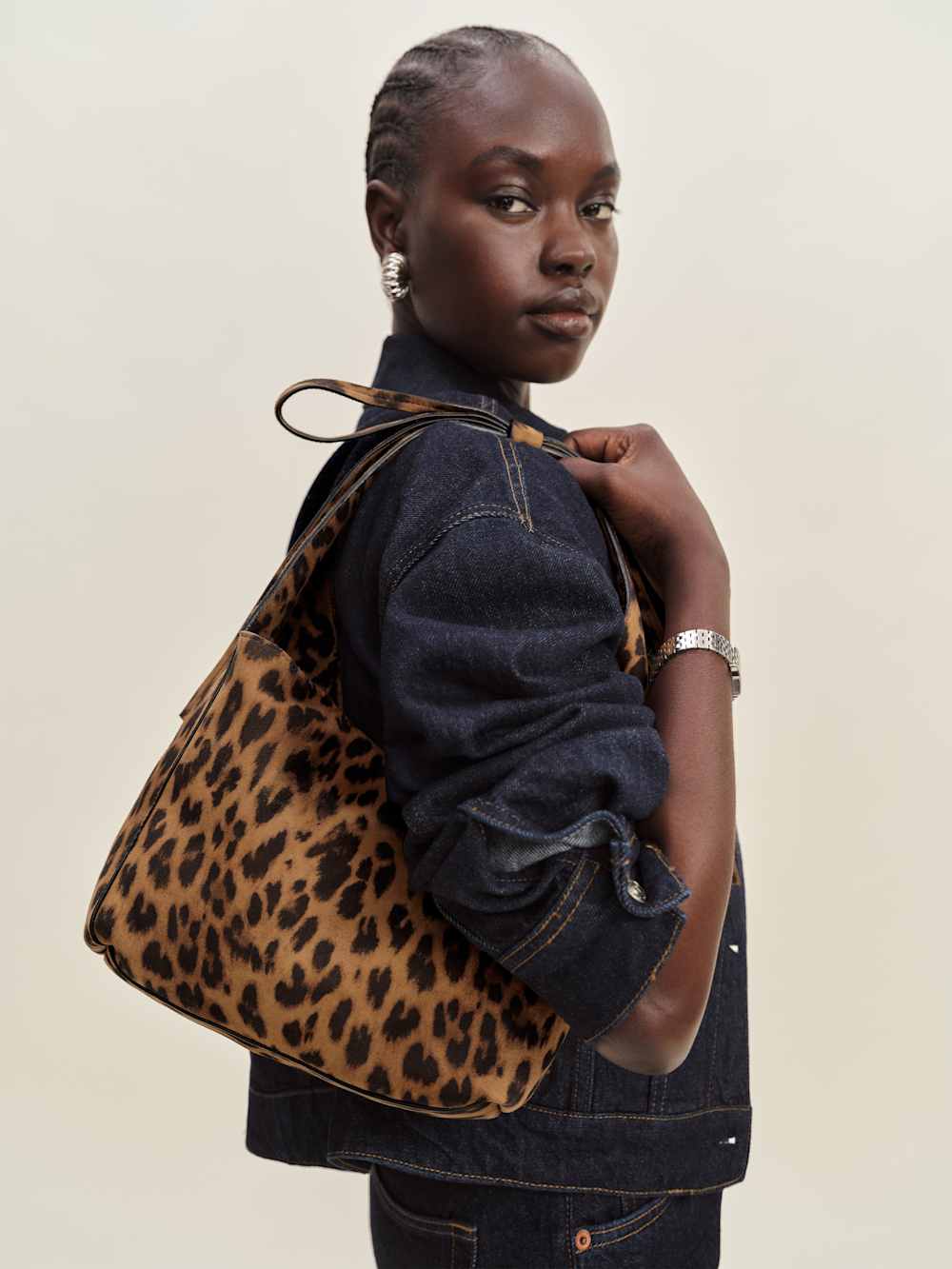 Reformation Small Vittoria Tote - Leopard Suede
