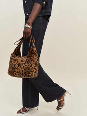 Reformation Small Vittoria Tote - Leopard Suede