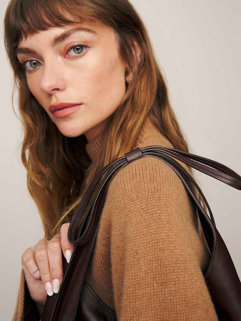 Reformation Small Vittoria Tote - Tobacco Leather