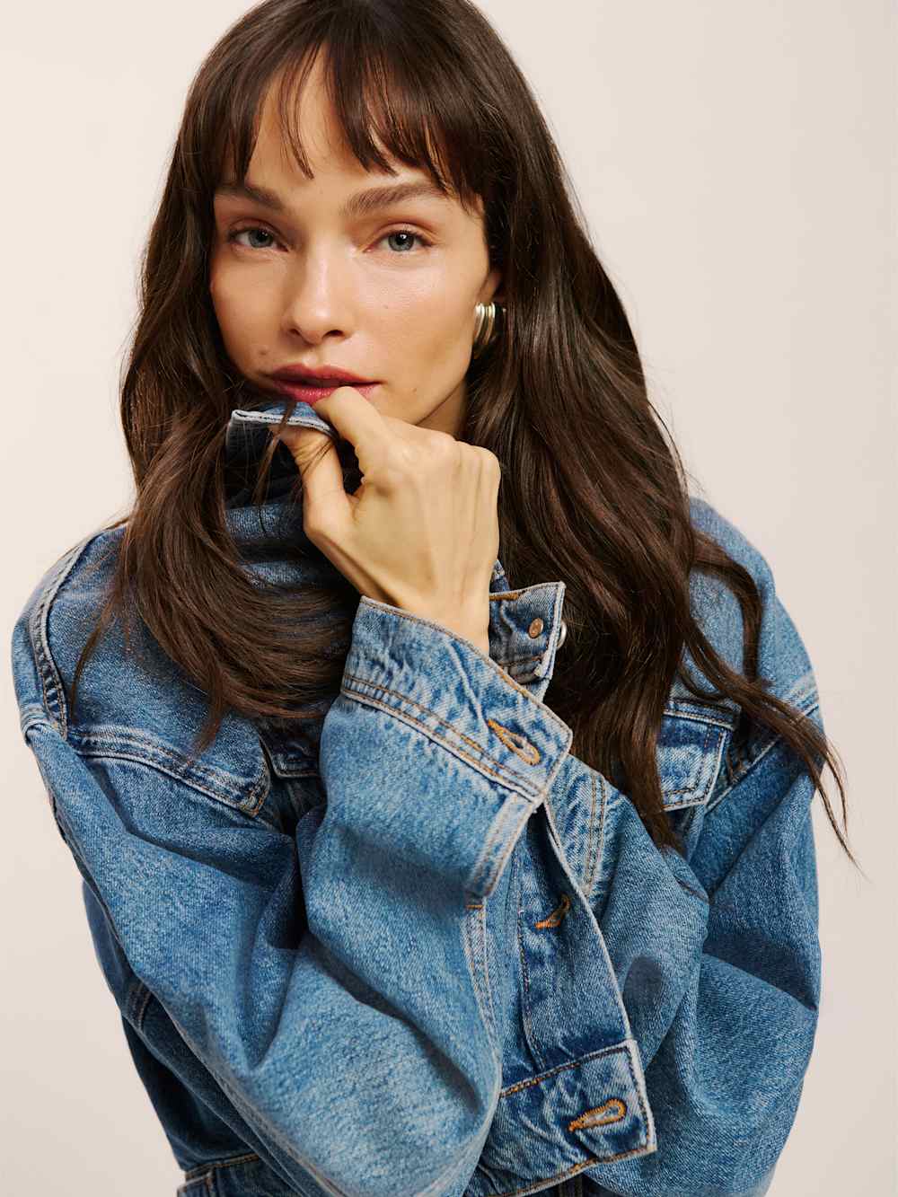 Reformation Jori Cropped Denim Jacket - Lugano