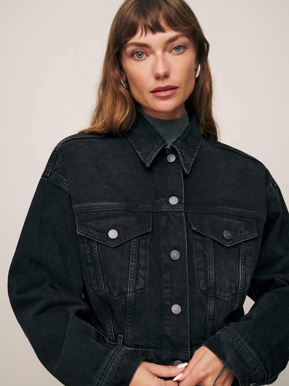 Reformation Jori Cropped Denim Jacket - Turano