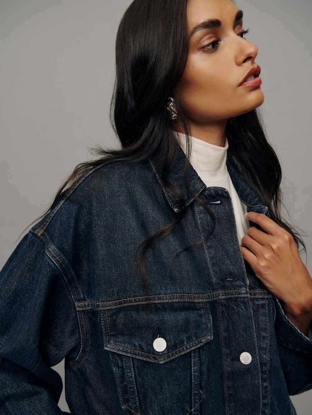 Reformation Brooks Oversized Denim Jacket - Mille