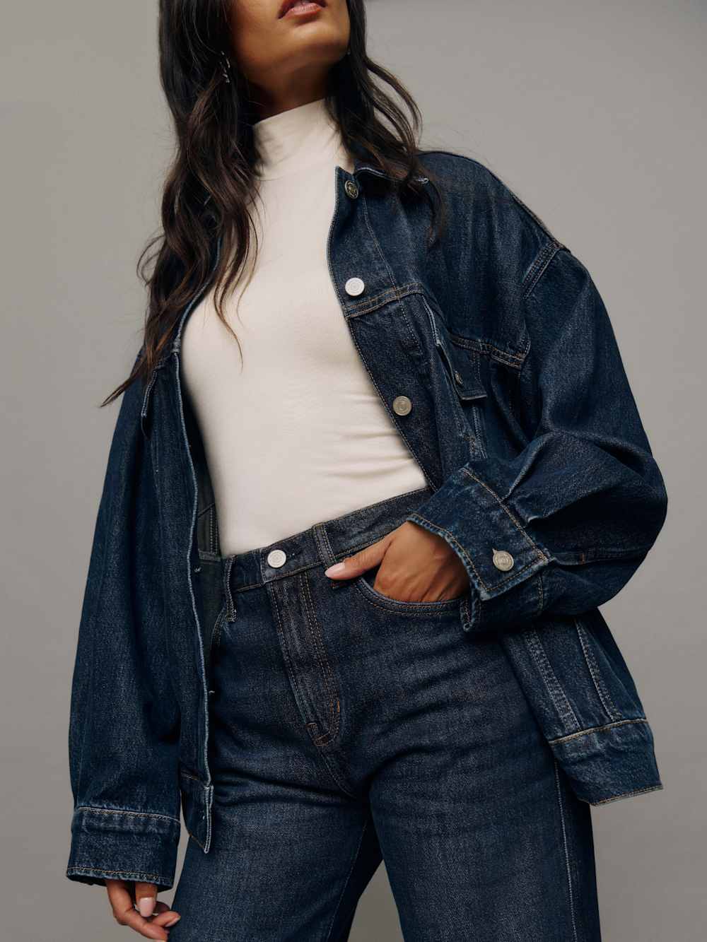 Reformation Brooks Oversized Denim Jacket - Mille