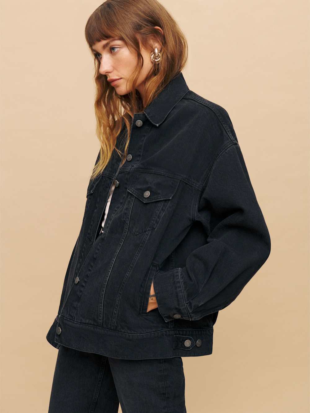 Reformation Brooks Oversized Denim Jacket - Turano