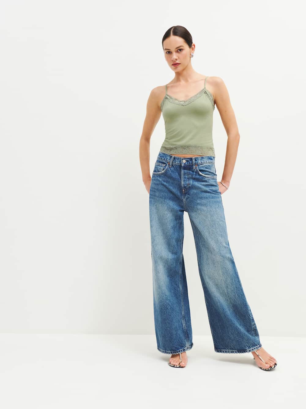 Reformation Dalton Knit Tank - Artichoke