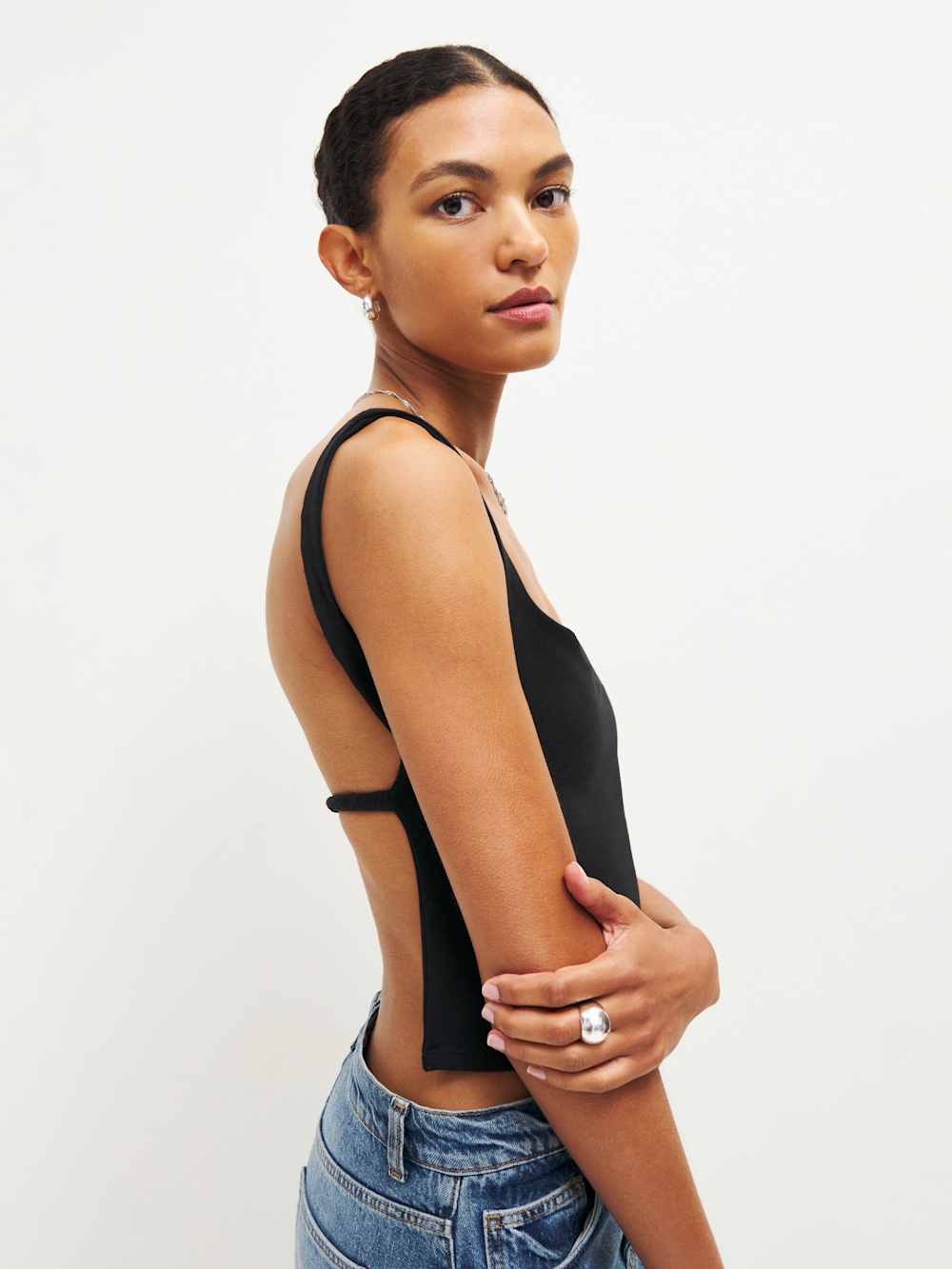 Reformation Cairo Knit Top - Black