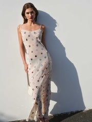 Reformation Parma Dress - Almond Embellished