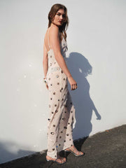 Reformation Parma Dress - Almond Embellished