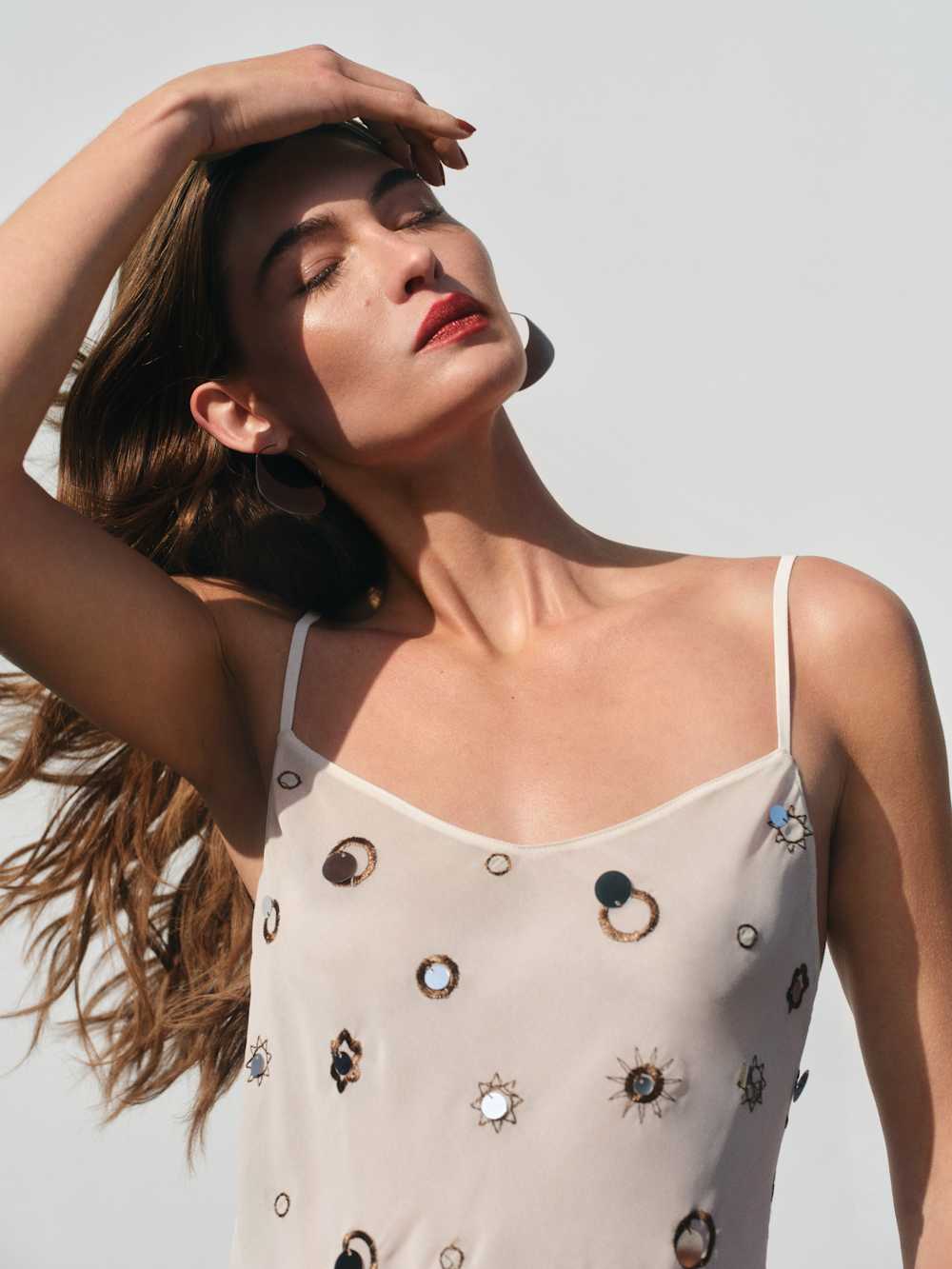 Reformation Parma Dress - Almond Embellished