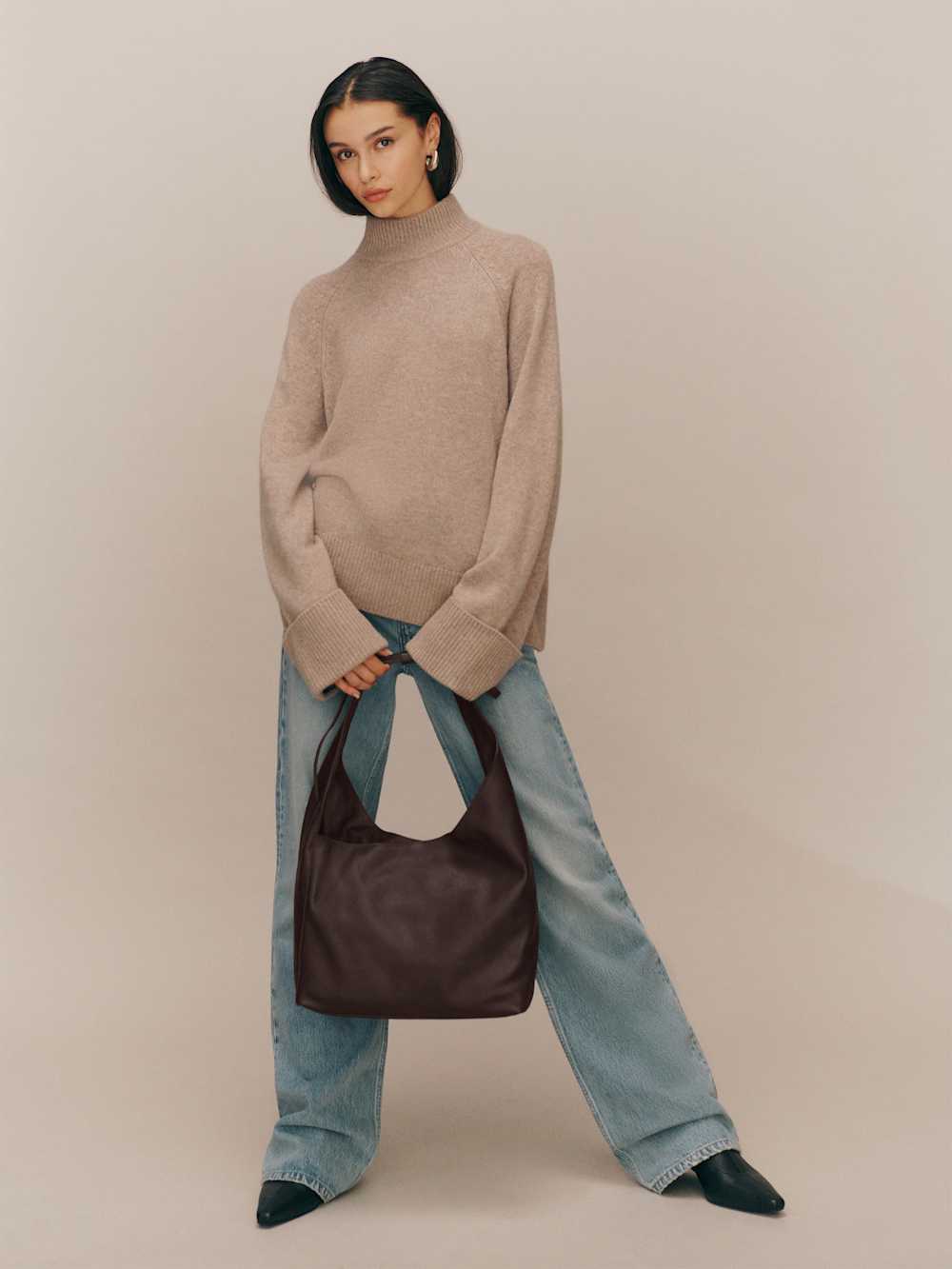 Reformation Medium Vittoria Tote Bag - Tobacco Leather