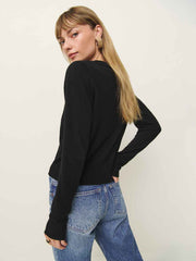 Reformation Dana Cashmere Crew Sweater - Black